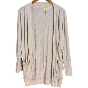 Matilda Jane Open Front Draped Cardigan Light Heather Gray M